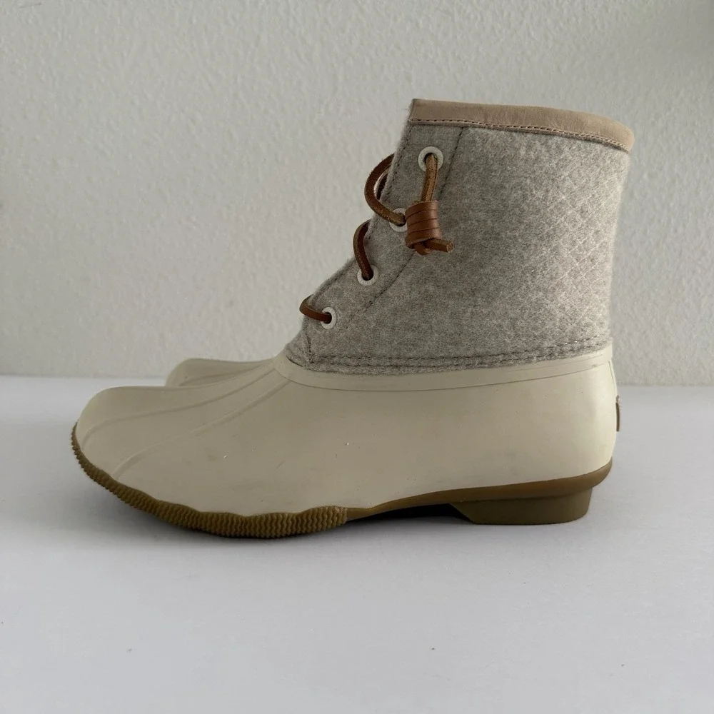 Sperry‎ Saltwater Wool Embossed Thinsulate 200g Rubber Duck Boot Oat Womens 7